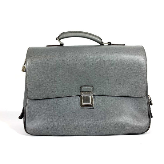 LOUIS VUITTON Business bag ‚l32638 Taiga Leather gray Taiga Vasiri GM mens Used Authentic