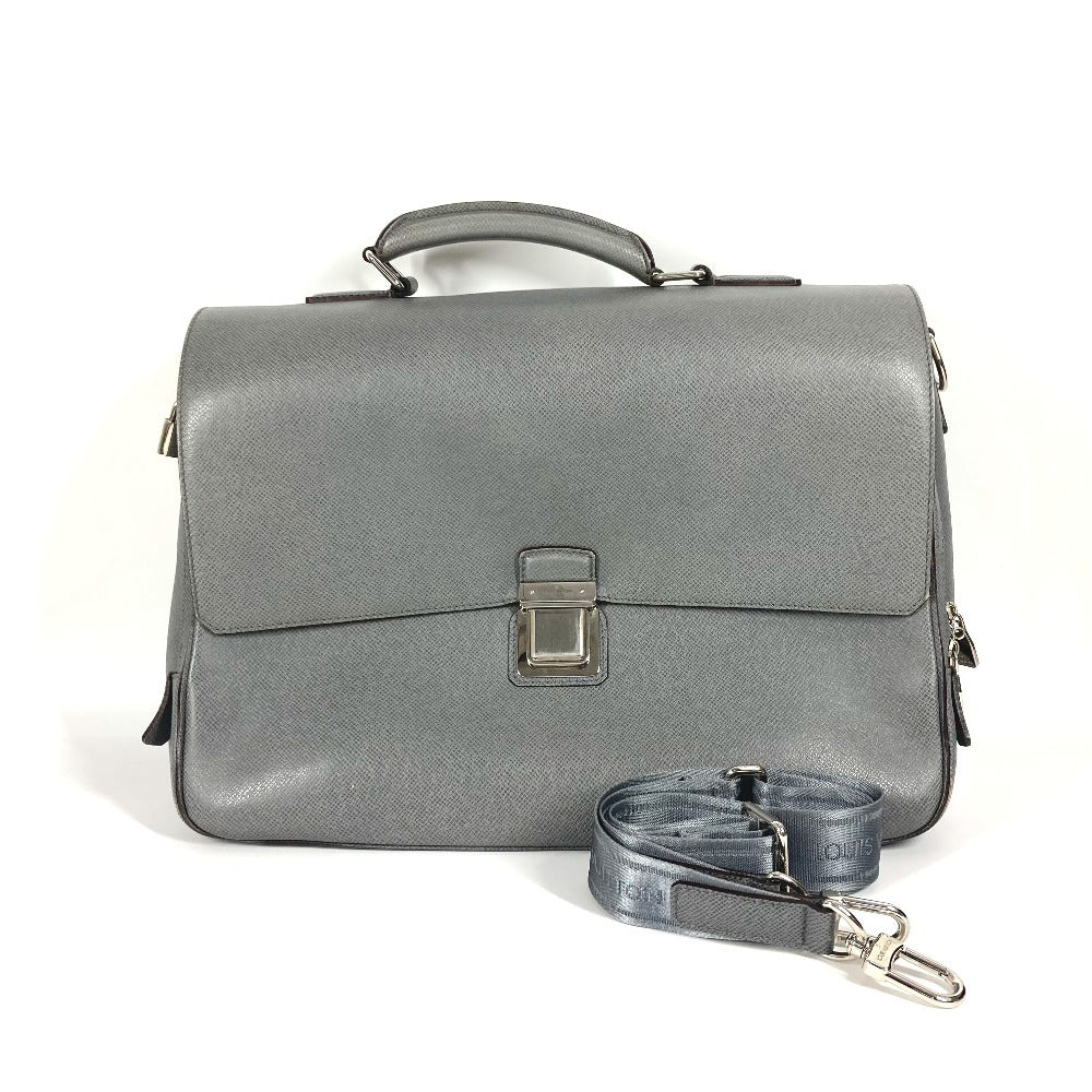 LOUIS VUITTON Business bag ‚l32638 Taiga Leather gray Taiga Vasiri GM mens Used Authentic