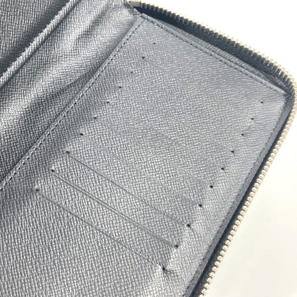 LOUIS VUITTON Long Wallet Purse M30731 Taiga Leather black Taiga Trio Color Zippy Wallet Vertical unisex(Unisex) Used Authentic