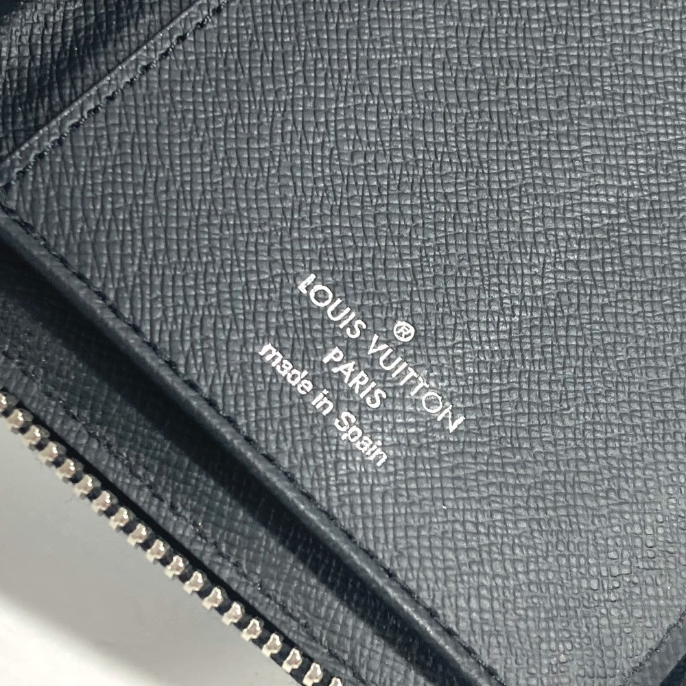 LOUIS VUITTON Long Wallet Purse M30731 Taiga Leather black Taiga Trio Color Zippy Wallet Vertical unisex(Unisex) Used Authentic