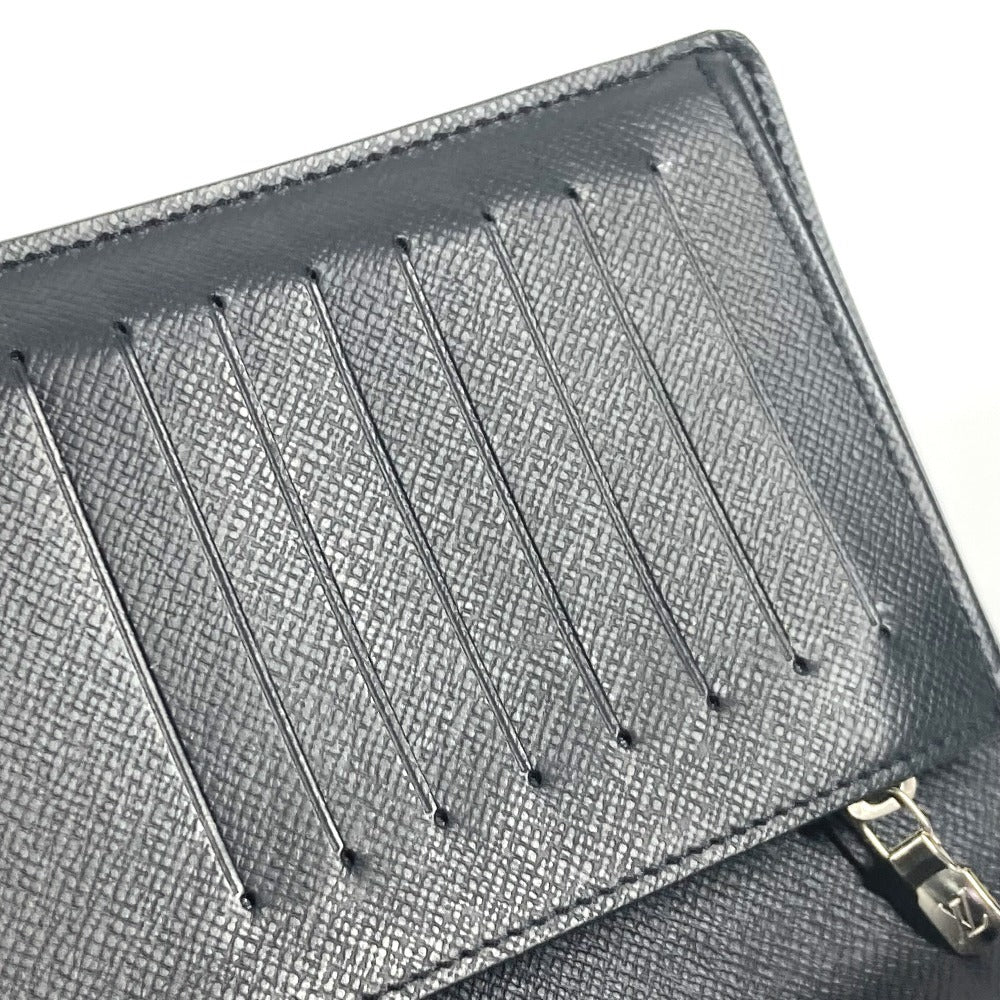LOUIS VUITTON Long Wallet Purse M30501 Taiga Leather black Taiga Portefeuille Blaza unisex(Unisex) Used Authentic