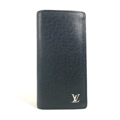LOUIS VUITTON Long Wallet Purse M30501 Taiga Leather black Taiga Portefeuille Blaza unisex(Unisex) Used Authentic