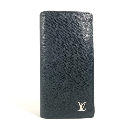 LOUIS VUITTON Long Wallet Purse M30501 Taiga Leather black Taiga Portefeuille Blaza unisex(Unisex) Used Authentic
