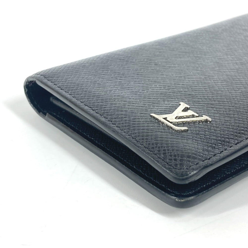 LOUIS VUITTON Long Wallet Purse M30501 Taiga Leather black Taiga Portefeuille Blaza unisex(Unisex) Used Authentic