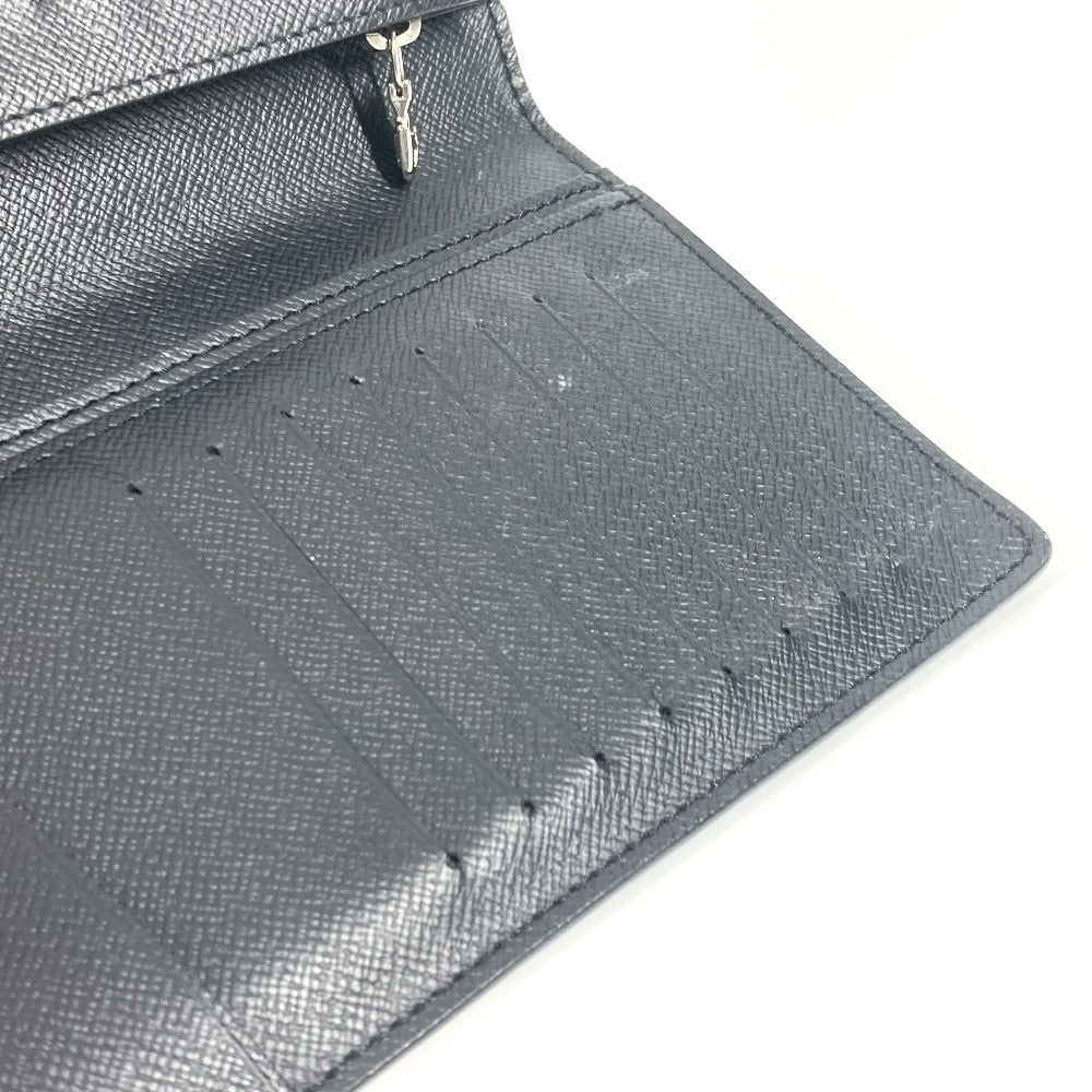 LOUIS VUITTON Long Wallet Purse M30501 Taiga Leather black Taiga Portefeuille Blaza unisex(Unisex) Used Authentic