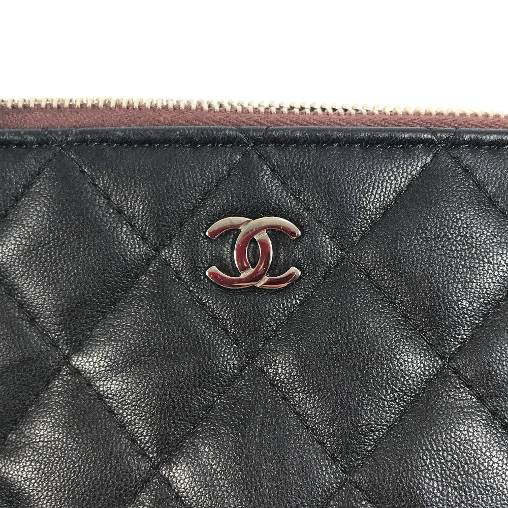 CHANEL Pouch leather black CC COCO Mark