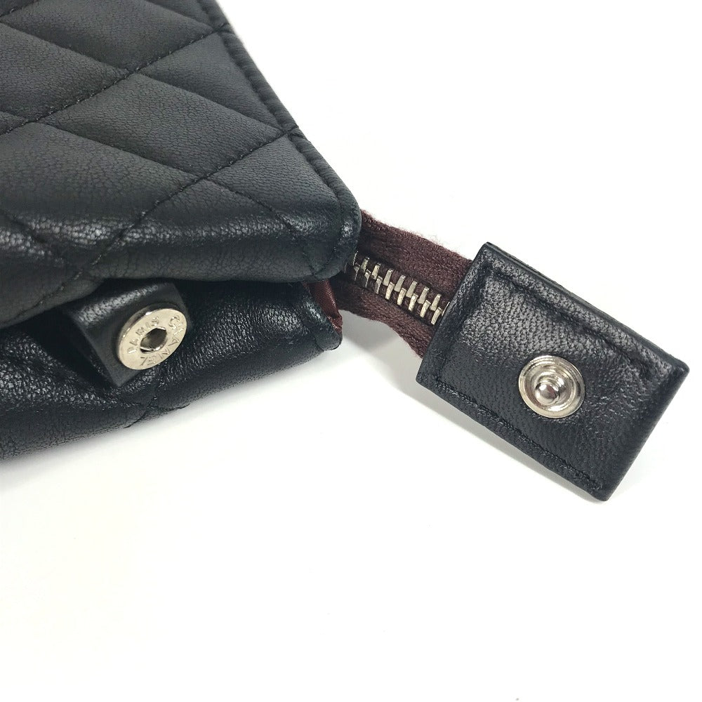 CHANEL Pouch leather black CC COCO Mark
