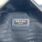 PRADA Clutch bag saffiano leather Navy Triangle logo plate unisex(Unisex) Used Authentic