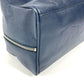 PRADA Clutch bag saffiano leather Navy Triangle logo plate unisex(Unisex) Used Authentic