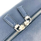 PRADA Clutch bag saffiano leather Navy Triangle logo plate unisex(Unisex) Used Authentic
