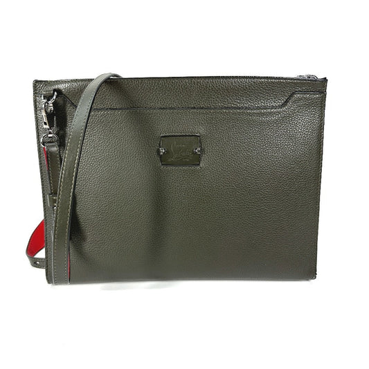 Christian Louboutin Shoulder Bag leather khaki logo