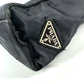 PRADA Handbag Nylon black Triangle logo plate Plat Stick handle unisex(Unisex) Used Authentic