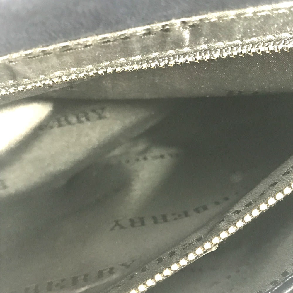 BURBERRY Handbag Leather / canvas Navy