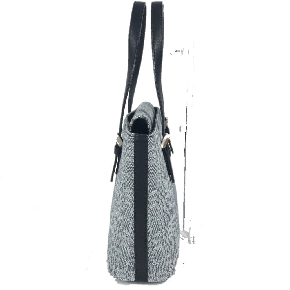BURBERRY Handbag Leather / canvas Navy