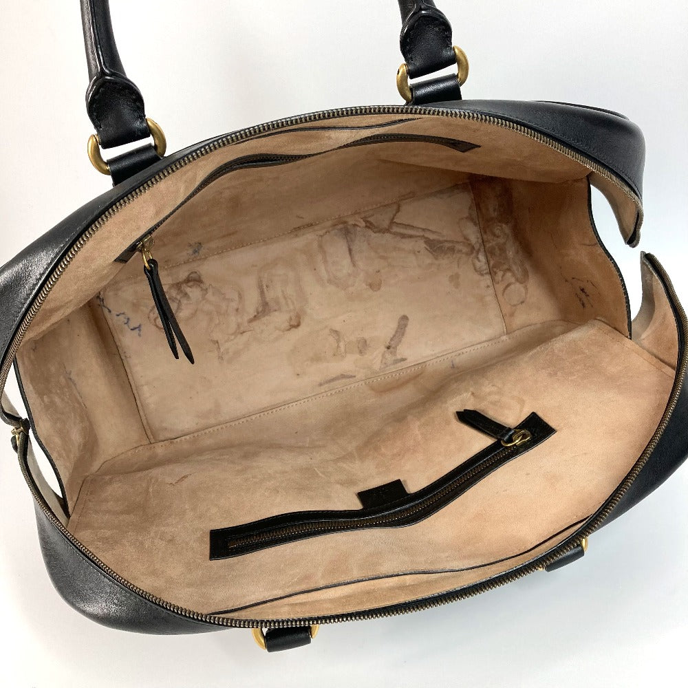GUCCI Boston Duffel bag 450999 leather black Business bag Snake logo snake