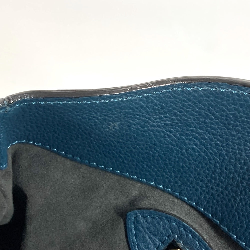 LOUIS VUITTON Handbag M97061 Monogram Ann Platt Leather Blue type Monogram Ann Platt Seals MM