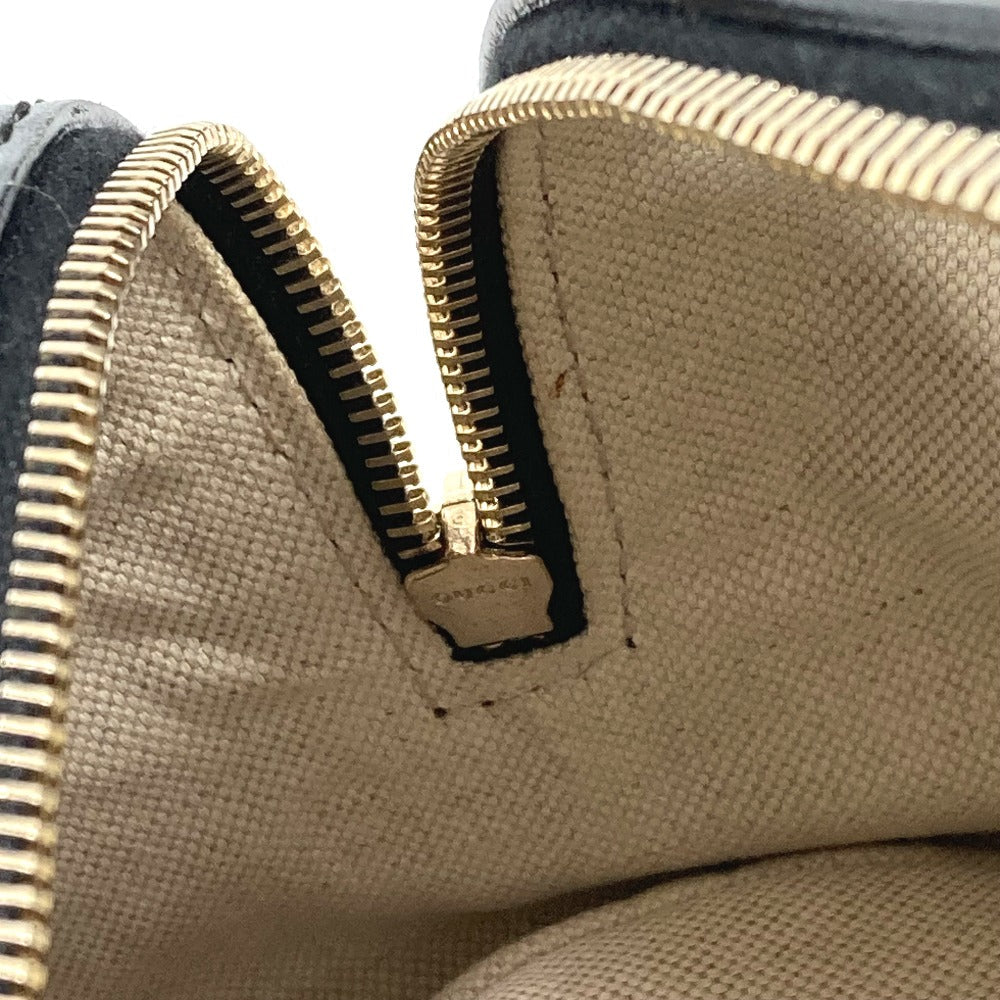 GUCCI Shoulder Bag Leather / canvas Navy Stripe logo