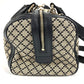GUCCI Shoulder Bag Leather / canvas Navy Stripe logo