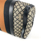GUCCI Shoulder Bag Leather / canvas Navy Stripe logo