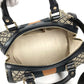 GUCCI Shoulder Bag Leather / canvas Navy Stripe logo