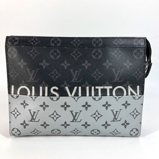 LOUIS VUITTON Clutch bag M63039 Monogram Eclipse Canvas black Monogram Eclipse Split Bicolor Pochette Voyage MM unisex(Unisex) Used Authentic