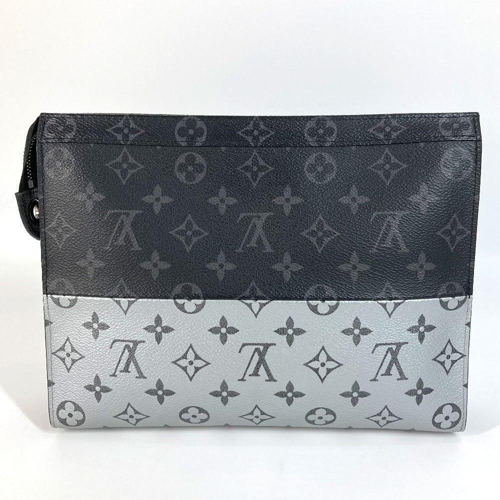 LOUIS VUITTON Clutch bag M63039 Monogram Eclipse Canvas black Monogram Eclipse Split Bicolor Pochette Voyage MM unisex(Unisex) Used Authentic