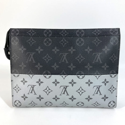 LOUIS VUITTON Clutch bag M63039 Monogram Eclipse Canvas black Monogram Eclipse Split Bicolor Pochette Voyage MM unisex(Unisex) Used Authentic