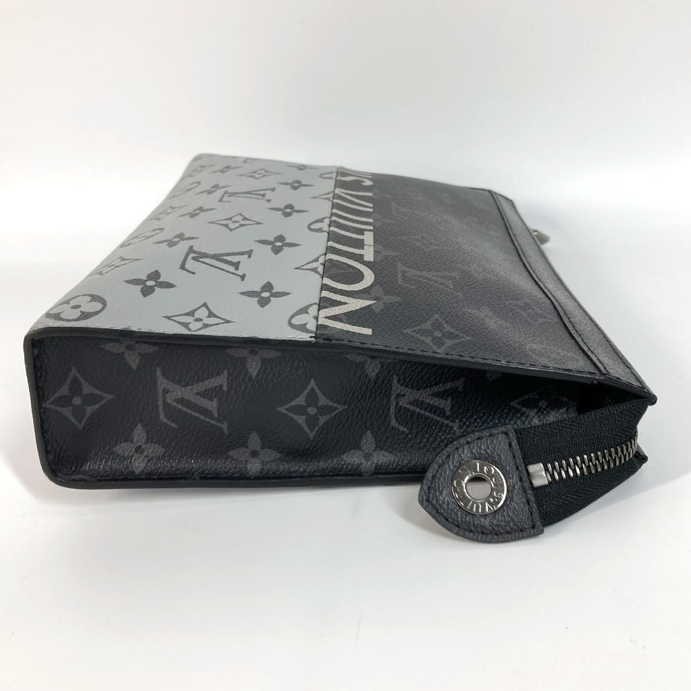 LOUIS VUITTON Clutch bag M63039 Monogram Eclipse Canvas black Monogram Eclipse Split Bicolor Pochette Voyage MM unisex(Unisex) Used Authentic
