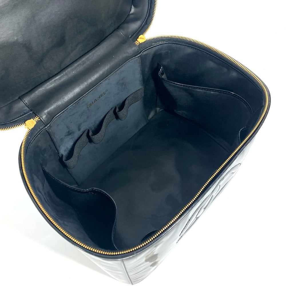 CHANEL Handbag Patent leather black vintage CC COCO Mark Vanity Bag