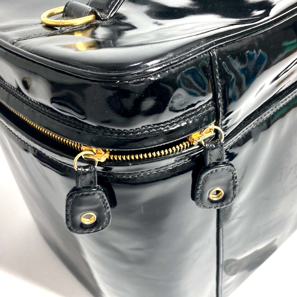 CHANEL Handbag Patent leather black vintage CC COCO Mark Vanity Bag