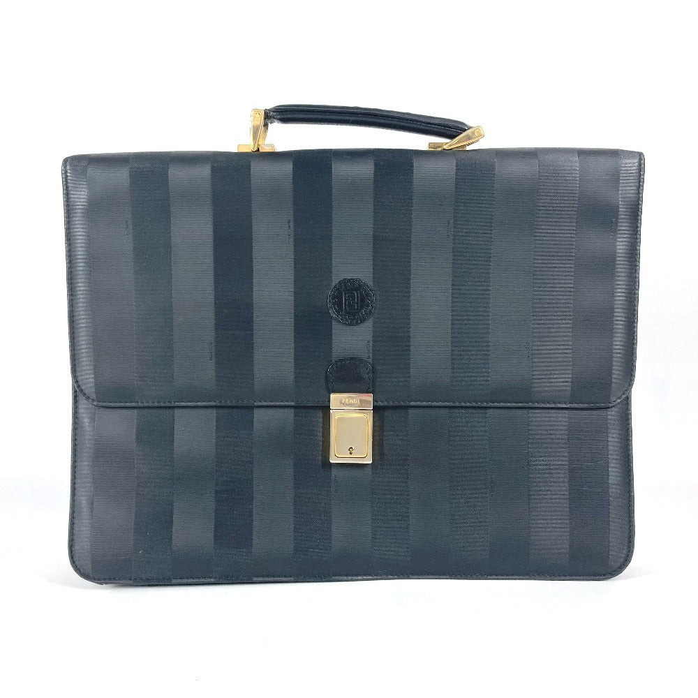 FENDI Business bag PVC / Leather black vintage Pecan logo unisex(Unisex) Used Authentic