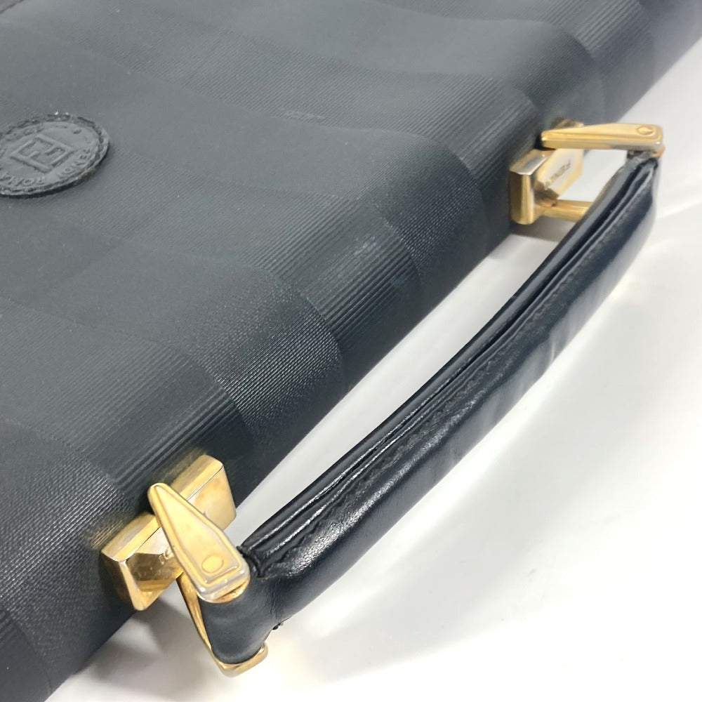 FENDI Business bag PVC / Leather black vintage Pecan logo unisex(Unisex) Used Authentic