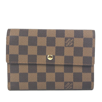 LOUIS VUITTON Trifold wallet N61202 Damier canvas Brown Damier Porte Tresor  Etui Papie unisex(Unisex) Used Authentic