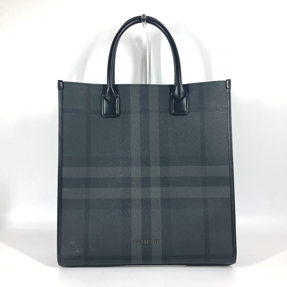 BURBERRY Business bag 8062951 Leather / PVC black Check logo SLIM DENNY PT BRT Slim Bar Tikal Denny Tote