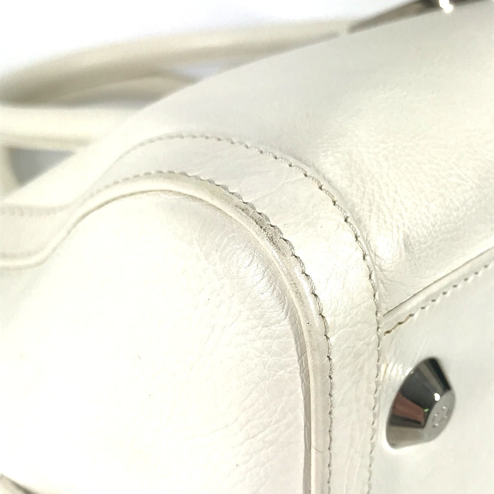 Dior Handbag leather white D logo