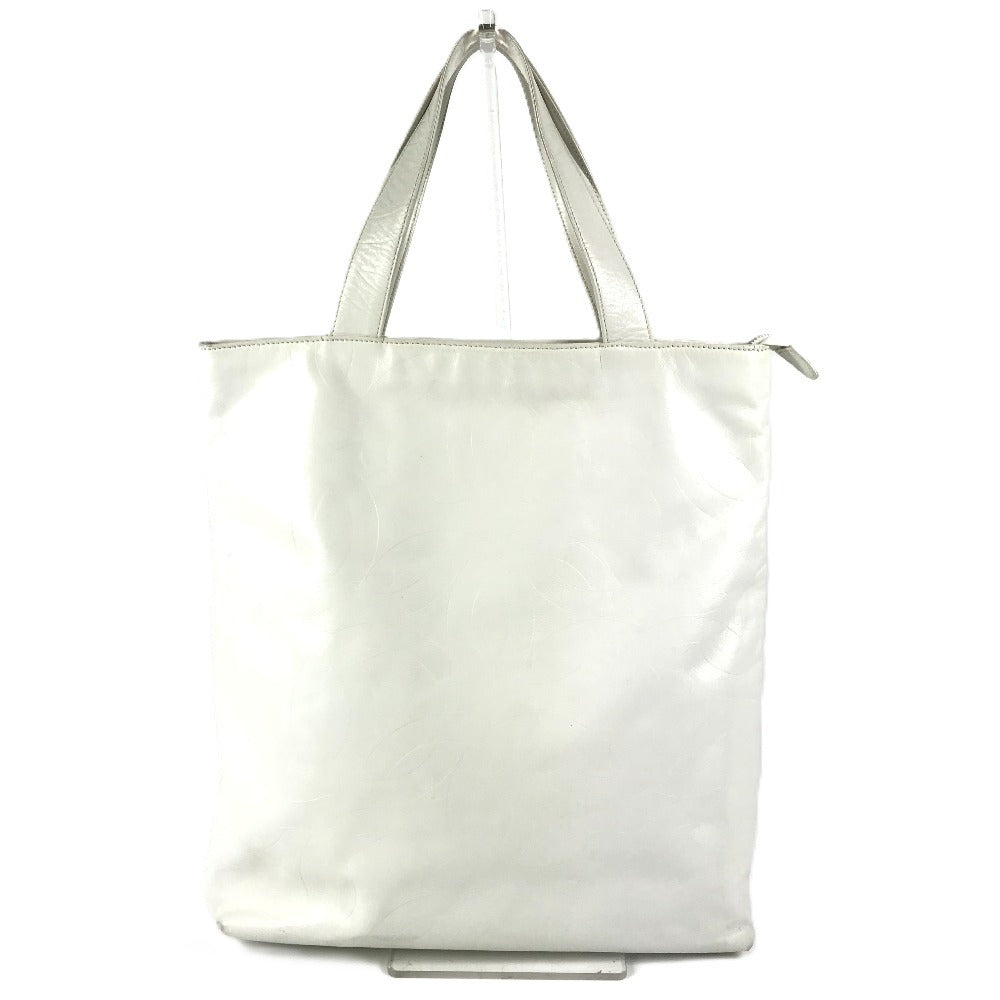 CHANEL Shoulder Bag leather white CC COCO Mark overall logo Women Used Authentic