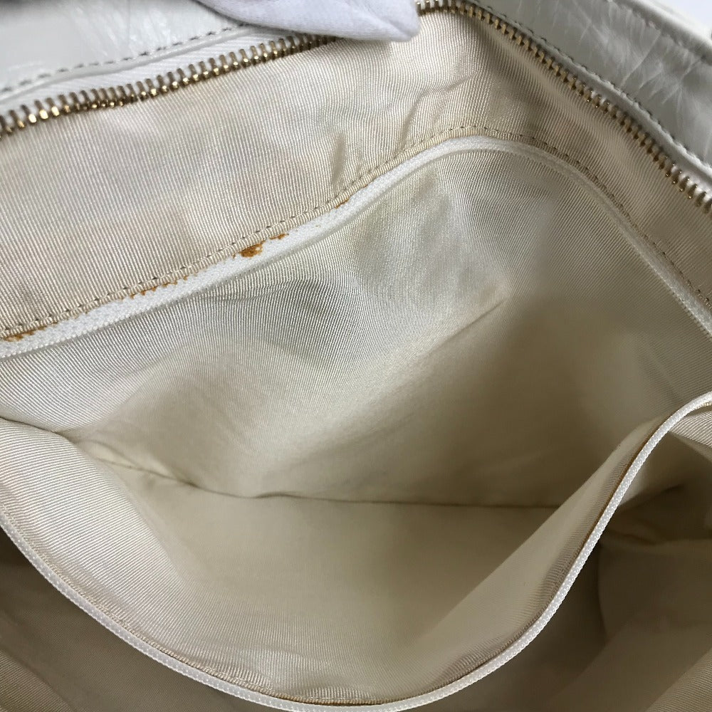 CHANEL Shoulder Bag leather white CC COCO Mark overall logo Women Used Authentic