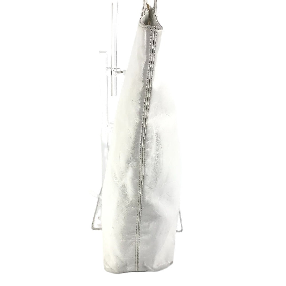 CHANEL Shoulder Bag leather white CC COCO Mark overall logo Women Used Authentic