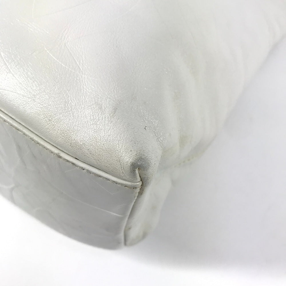 CHANEL Shoulder Bag leather white CC COCO Mark overall logo Women Used Authentic