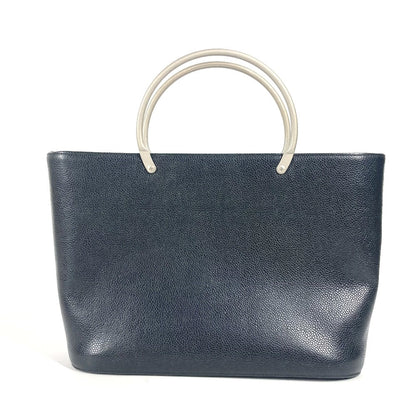 CHANEL Handbag Caviar skin black Metal handle CC COCO Mark logo