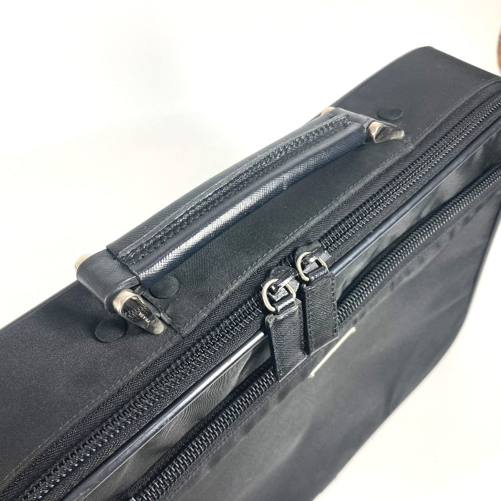 PRADA Shoulder Bag Leather / nylon black Triangle logo plate