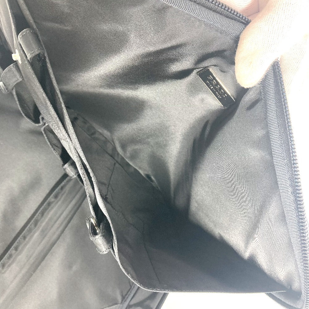 PRADA Shoulder Bag Leather / nylon black Triangle logo plate
