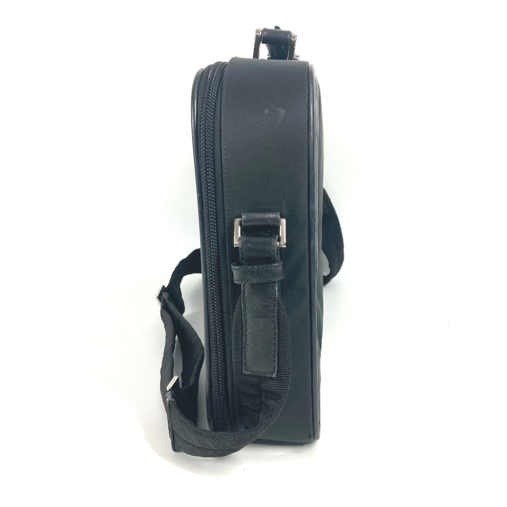 PRADA Shoulder Bag Leather / nylon black Triangle logo plate