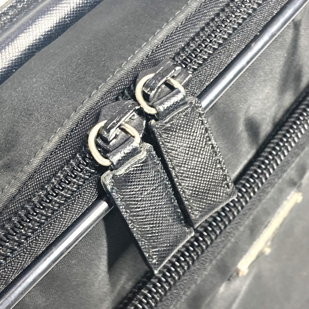 PRADA Shoulder Bag Leather / nylon black Triangle logo plate