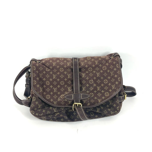 LOUIS VUITTON Shoulder Bag M95227 Monogram Mini-LinCanvas Brown Monogram mini run Saumur 30 Women Used Authentic