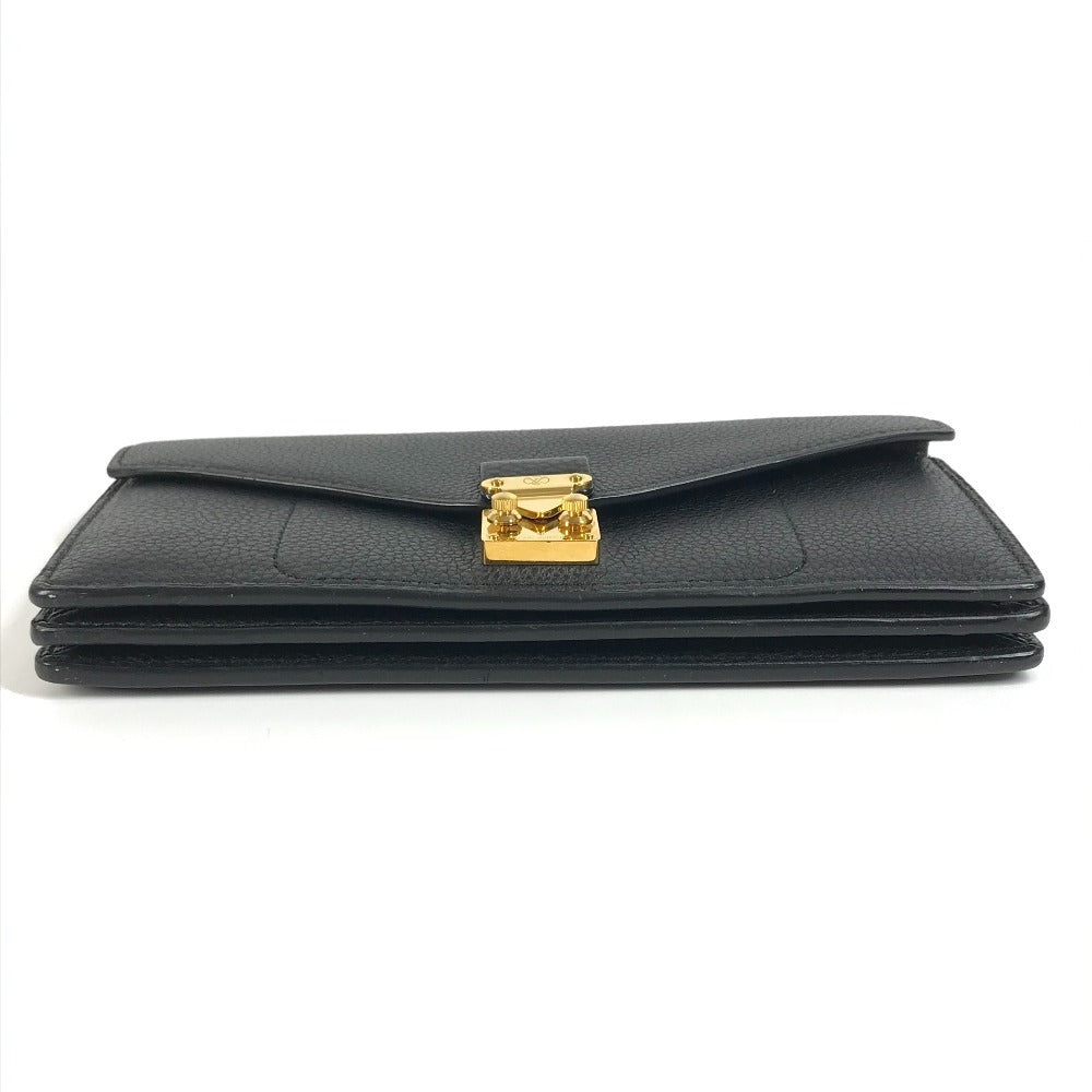 LOUIS VUITTON Long Wallet Purse Calf leather black