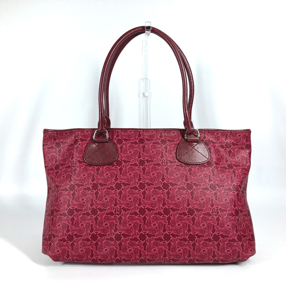 CELINE Shoulder Bag PVC / Leather Red type logo Sulky