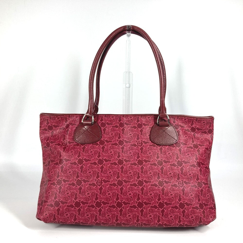 CELINE Shoulder Bag PVC / Leather Red type logo Sulky