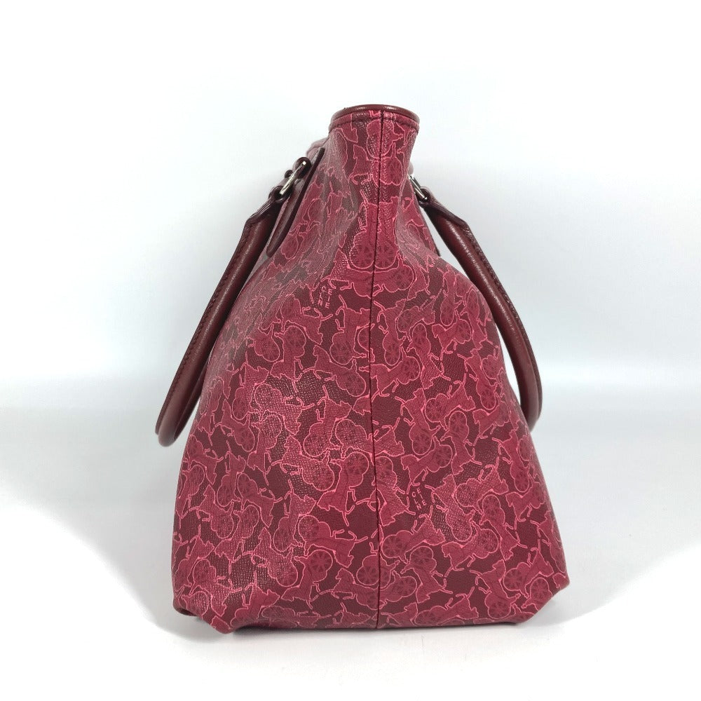 CELINE Shoulder Bag PVC / Leather Red type logo Sulky