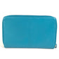 CHANEL Long Wallet Purse leather blue Camellia CC COCO Mark